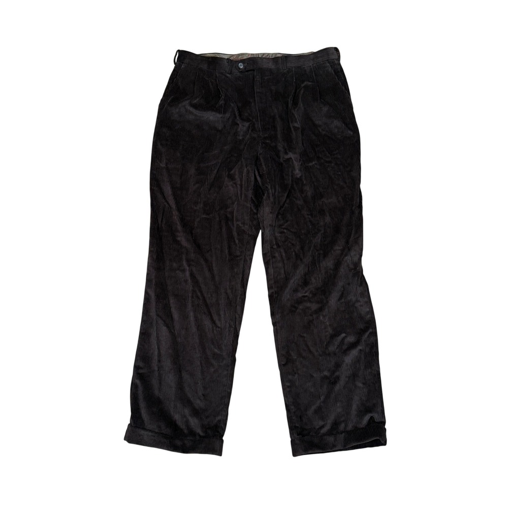 Lauren Ralph Lauren Men Brown Corduroy‎ Pleated Cuffed Dress Pants 38x32 Cotton